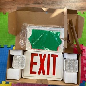 EXITLUX 1 Pack Red Led Exit Sign with Emergency Lights